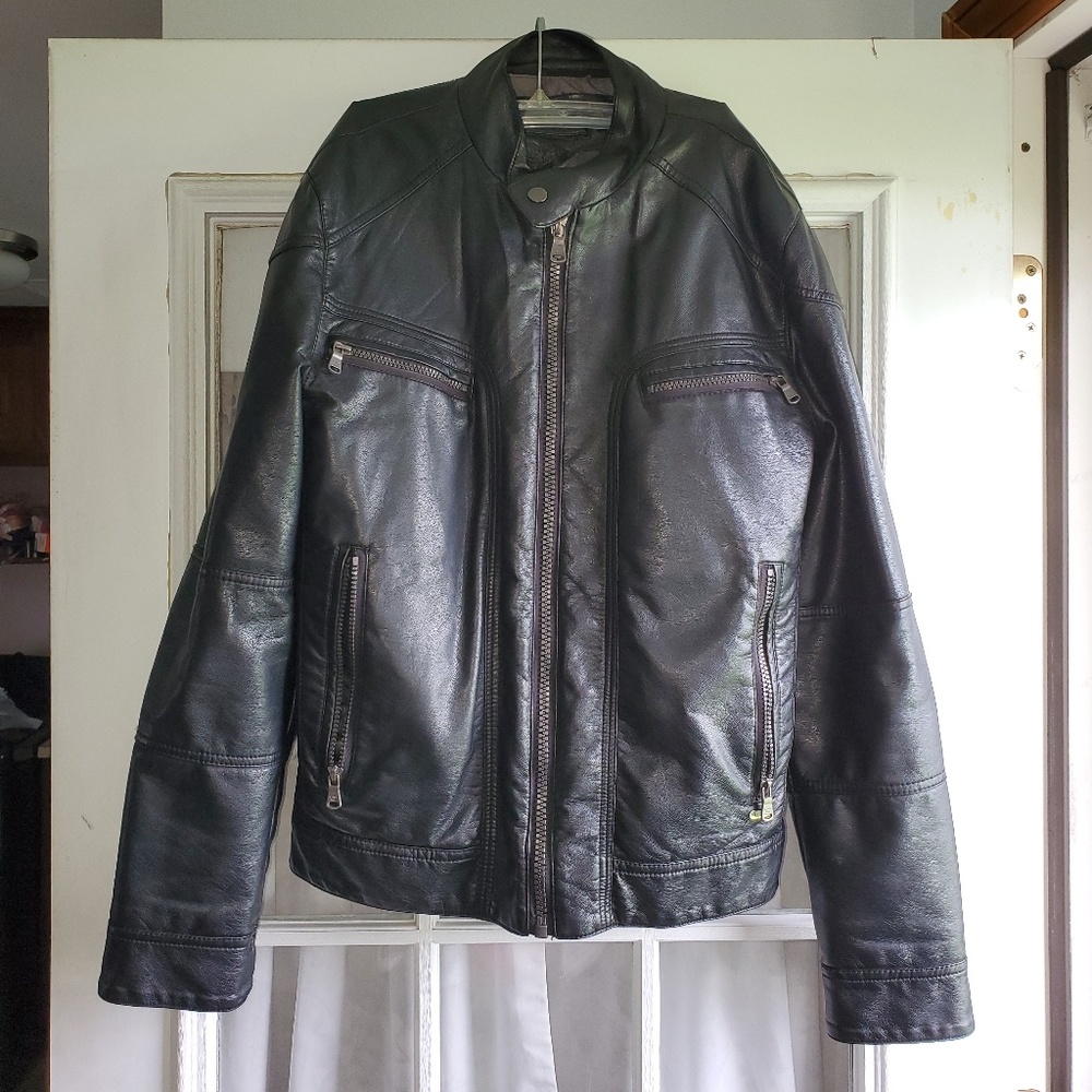 Mens Calvin Klein Leather Jacket
